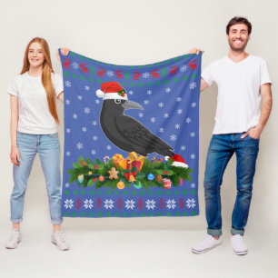 Raven Crow Bird Lover Xmas Weihnachtsmannmütze Ugl Fleecedecke