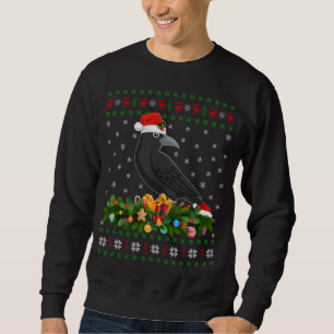 Raven Crow Bird Lover Xmas Weihnachtsmannmütze Ugl Sweatshirt