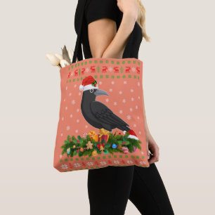 Raven Crow Bird Lover Xmas Weihnachtsmannmütze Ugl Tasche