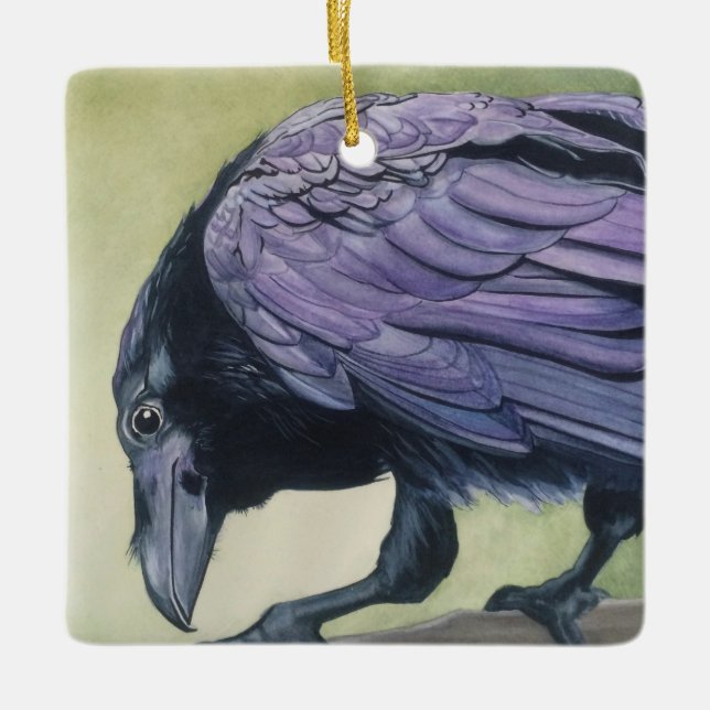 Raven Crow Lovers Keramikornament (Vorderseite)