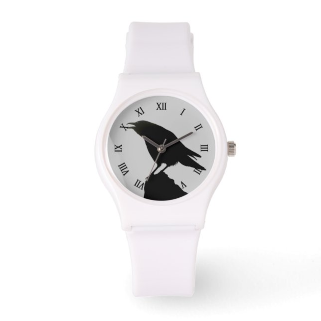 Raven Crow Wildlife Bird Raven-Lover Armbanduhr (Vorderseite)