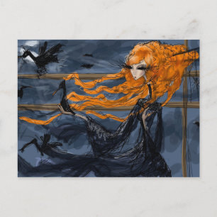 Raven Dance: Dark Gothic Surreal Art Postkarte