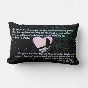 Raven Dark Liebe knackte glühendes Herz mit Zitate Lendenkissen