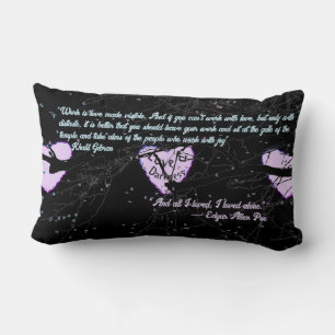 Raven Dark Liebe knackte glühendes Herz mit Zitate Lendenkissen
