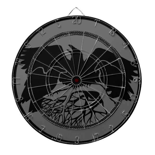 Raven Dartboard Cool Tribal Raven Art Dartboard Dartscheibe (vorne)