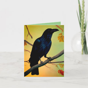 Raven De Plaisirs Plaisants Perché Sur Carte De Br
