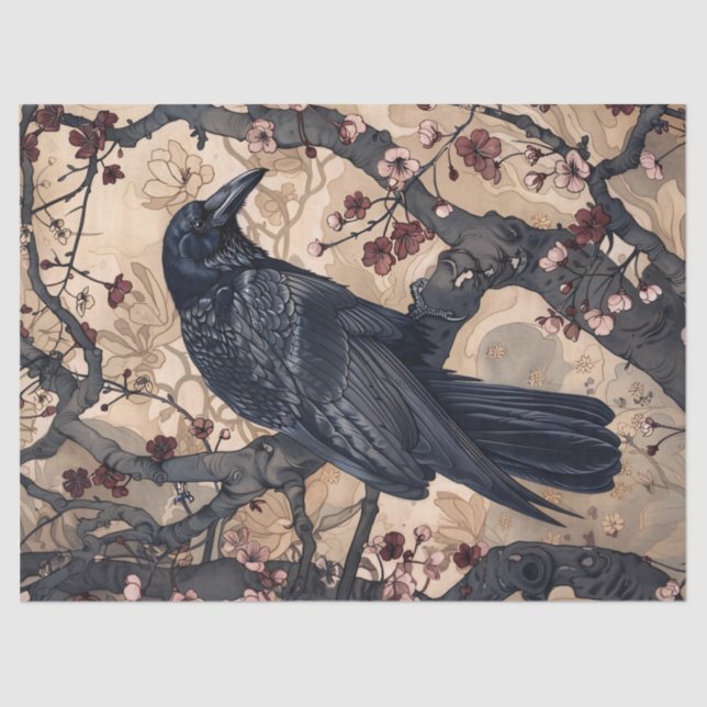 Raven Decoupage Tissue Paper für Möbel Seidenpapier (Vorderseite)