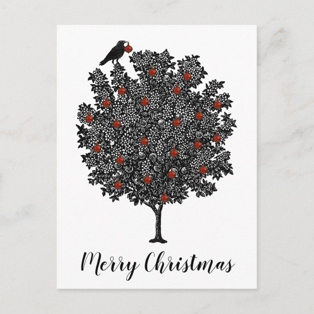 Raven Dekoriert Weihnachtsbaum Frohe Weihnachten (Vorderseite)