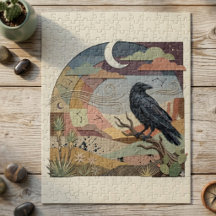 Raven & Desert Moon – Mystischer Vogel Gothic