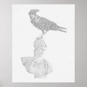Raven die Illustration, die vom Gedichttext "des Poster
