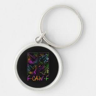 Raven F-Caw-F Bunt Neon-Goth-Vogel Lustig  Schlüsselanhänger