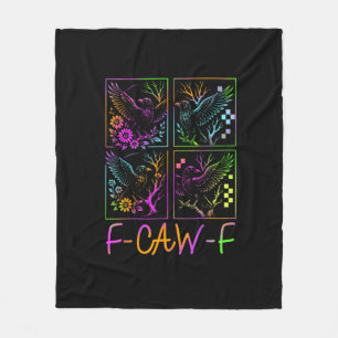 Raven F-Caw-F Bunt Neon-Gotik-Vogel Lustig Fleecedecke