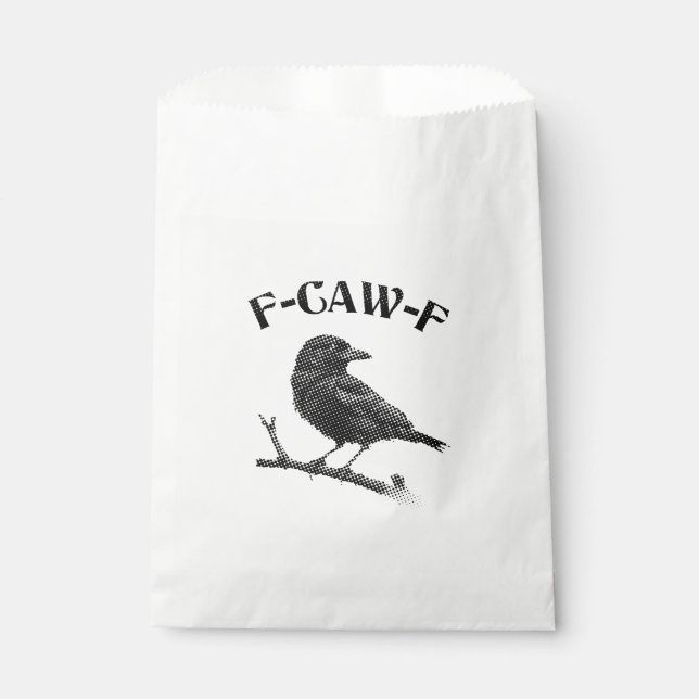 Raven F-CAW-F Halloween Minimalistisch Geschenktütchen (Vorderseite)