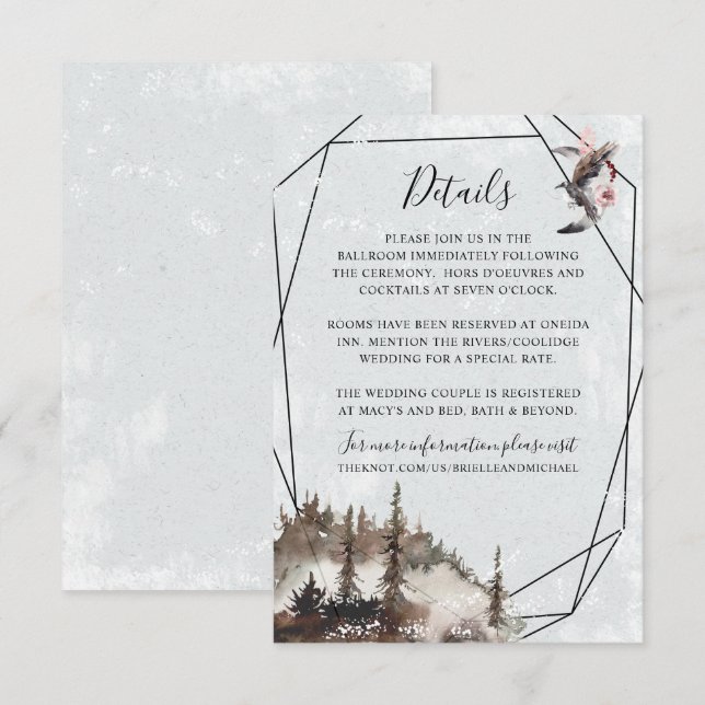 Raven, forêt, et carte détail de croissant de lune (Devant / Derrière)