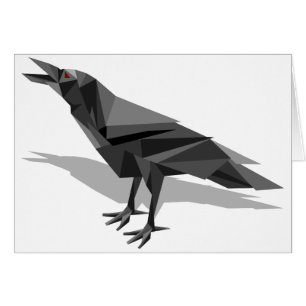 Raven Geometric Cubist Gray Triangle