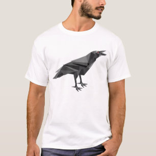 Raven Geometric Cubist Gray Triangle T-Shirt