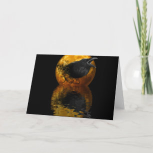Raven & Golden Moon Customizable Greeting Card Karte