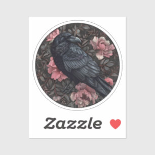 Raven gothic Vintag Blume Aufkleber