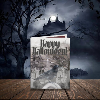 Raven Halloween Card Karte