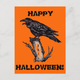 Raven Halloween Postcard, Datum kann geändert werd Postkarte