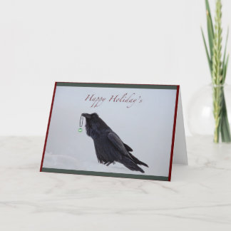 Raven Happy Holiday Card Feiertagskarte