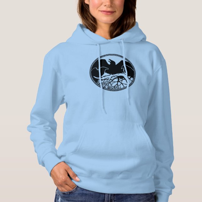 Raven Hoodie Jacket Women's Raven Crow Art Jacket (Vorderseite)