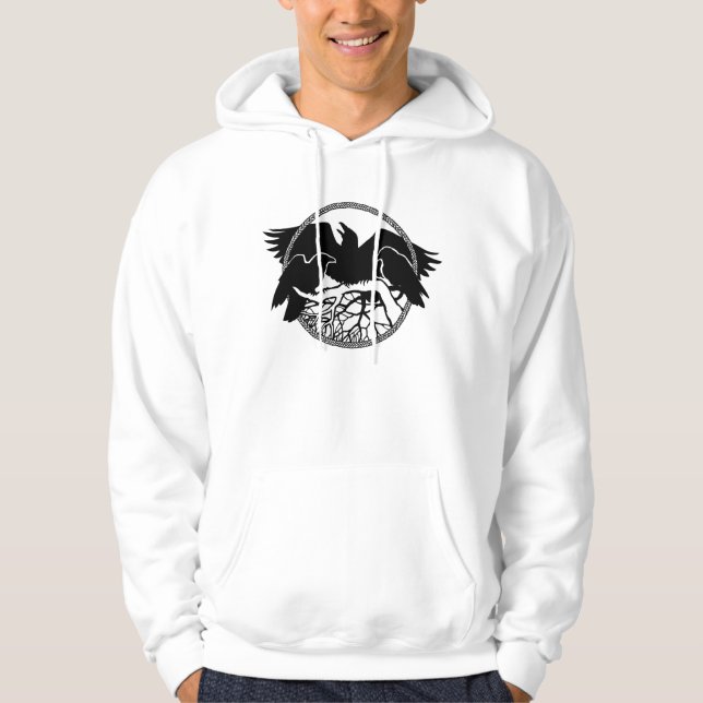 Raven Hoodie Men's Raven Crow Art Sweatshirts (Vorderseite)