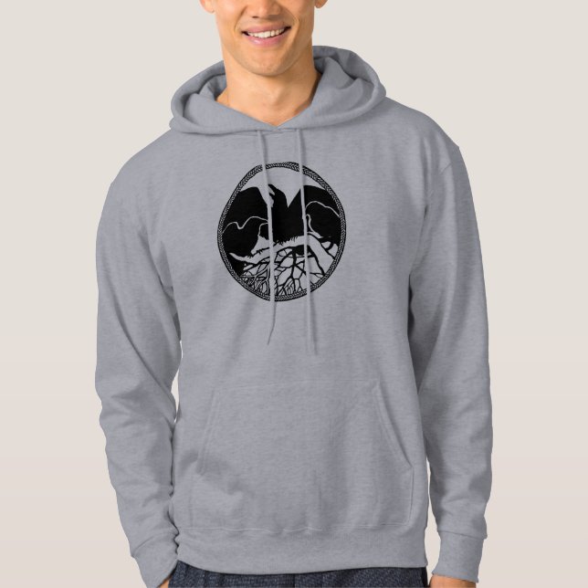Raven Hoodie Men's Raven Crow Art Sweatshirts (Vorderseite)