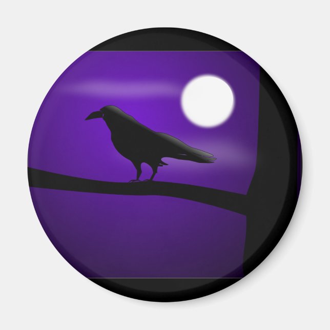 raven_illustr_Vector_Clipart lila Magnet (Vorne)