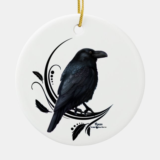 Raven Keramik Ornament (Vorne)