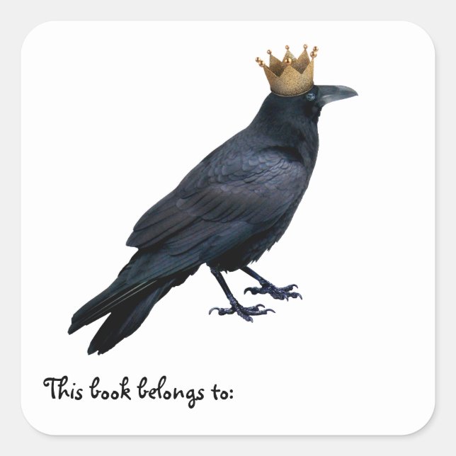 Raven King Buchzeichen Quadratischer Aufkleber (Vorderseite)