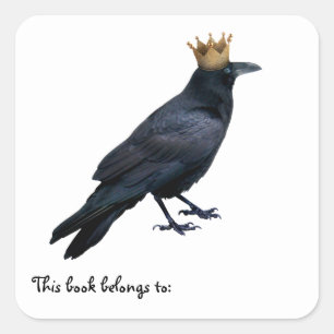 Raven King Buchzeichen Quadratischer Aufkleber
