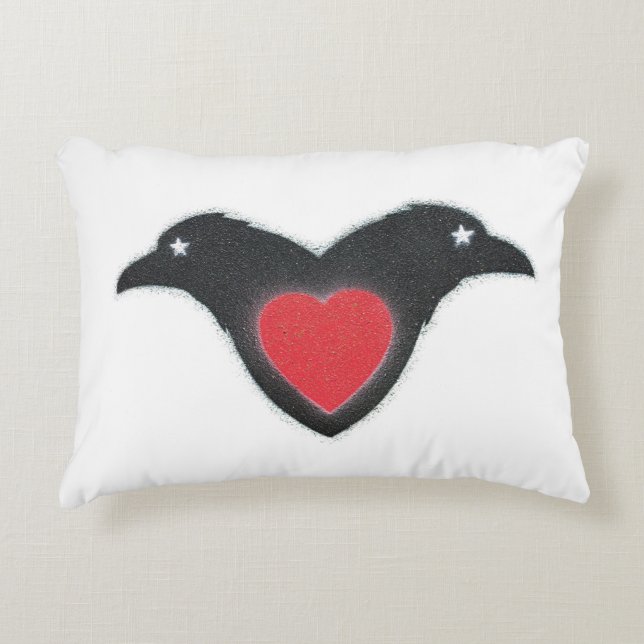 Raven Liebe Dekokissen (Vorderseite)