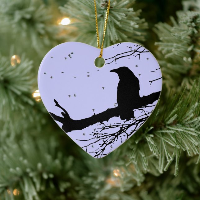 Raven Liebe Forever Cracked Heart Keramik Ornament (Baum)