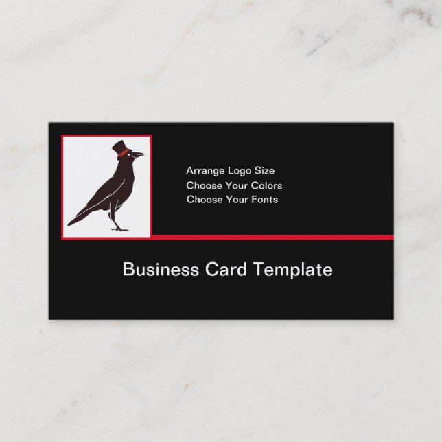 Raven Logo - Black Bird Crow Logo Visitenkarte (Vorderseite)