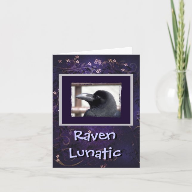Raven Lunatic Greeting Card Karte (Vorderseite)