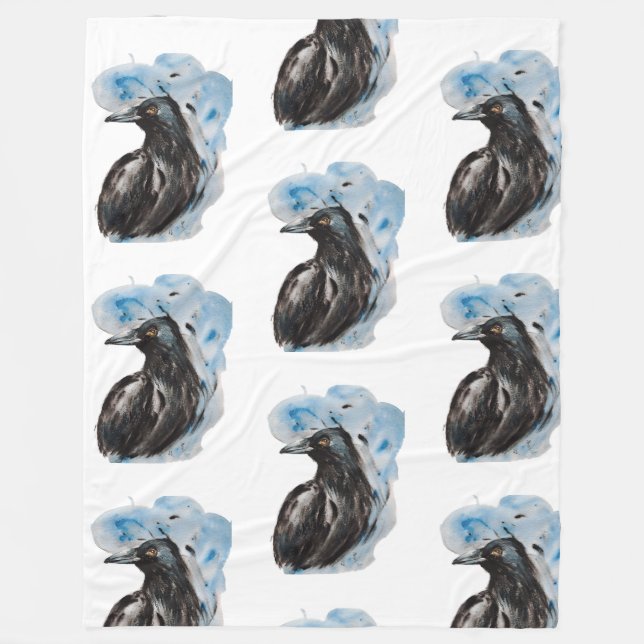Raven Magic Harmonic Totem Harmonie Wasserfarben M Fleecedecke (Vorderseite)