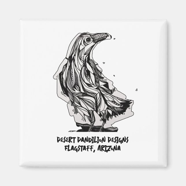 Raven Magnet par Desert Dandilion Designs (Devant)