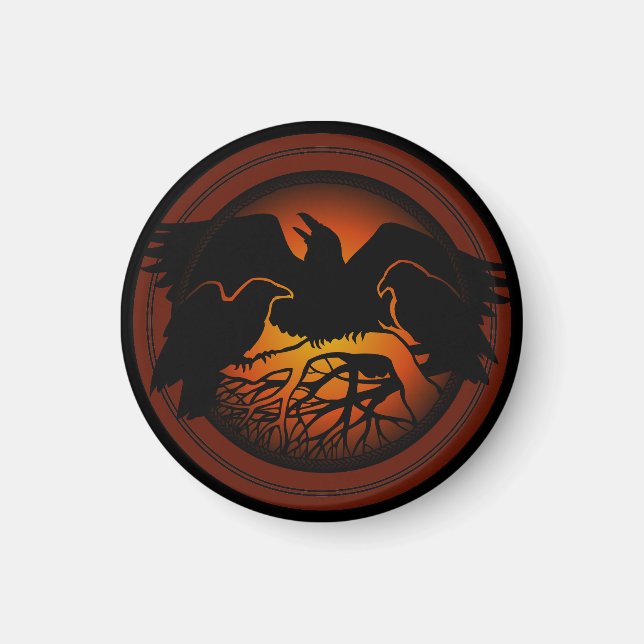 Raven Magnets Raven Native Art Kühlschrankmagnet G (Vorne)