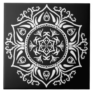 Raven Mandala Fliese