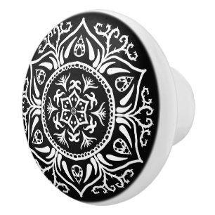 Raven Mandala Keramikknauf