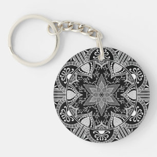 Raven Mandala Schlüsselanhänger