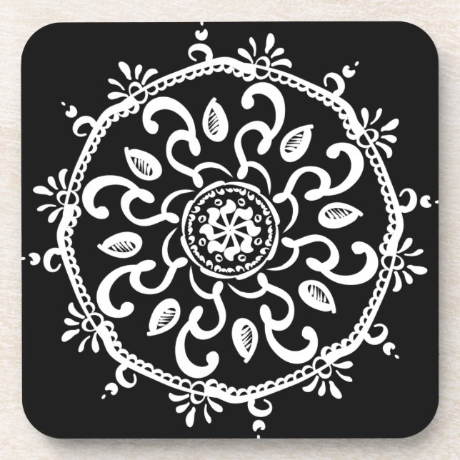 Raven Mandala Untersetzer (Vorderseite)