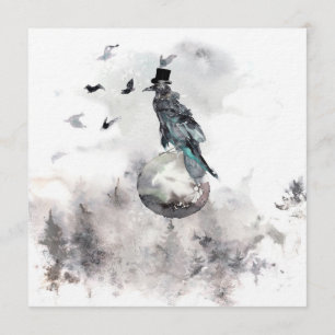 Raven Moon Forest Halloween-Party Einladung