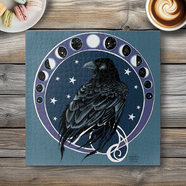 Raven Moon Phases Stars Blue (Von Creator hochgeladen)