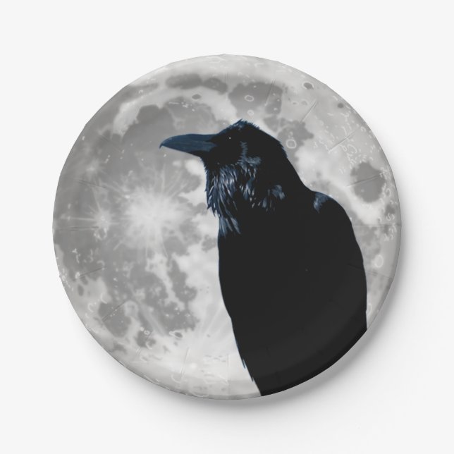 Raven Moon Plate Pappteller (Vorderseite)