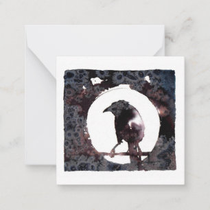 Raven Moon Postcard Style Notecard Mitteilungskarte