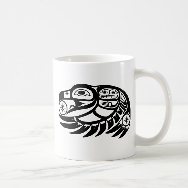 Raven Native American Design Kaffeetasse (Rechts)