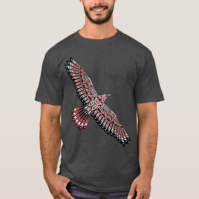 Raven Native Amerikanische Ureinwohner Totem North T-Shirt (Vorderseite)