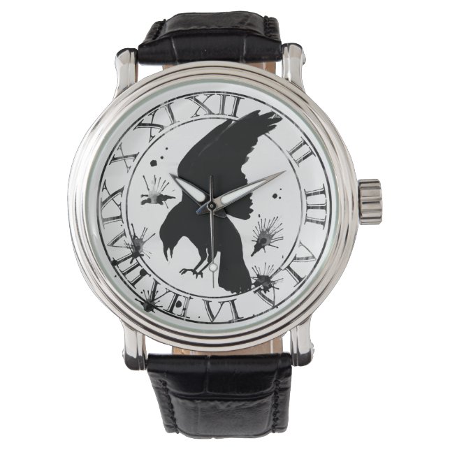 Raven Nevermore Armbanduhr (Vorderseite)